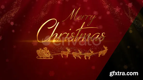 Videohive Golden Merry Christmas With Santa Claus Reindeer - Red Version 29669502