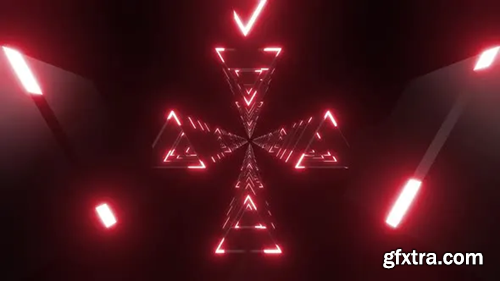 Videohive Movable Neon Triangular Tunnel 4k 29681451