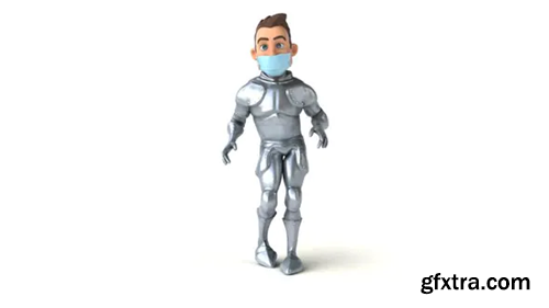 Videohive Fun 3D cartoon knight with a mask dancing 29370904