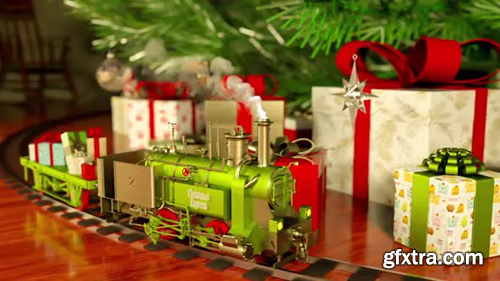 Videohive Toy train running around Christmas Tree 29384804
