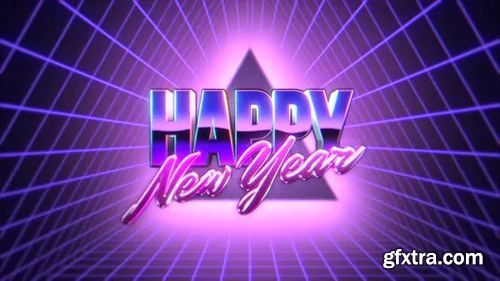 Videohive Animation intro text Happy New Year and abstract retro triangle, retro holiday background 29426201