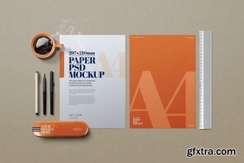 Stationery A4 Design Project Draw Mockup