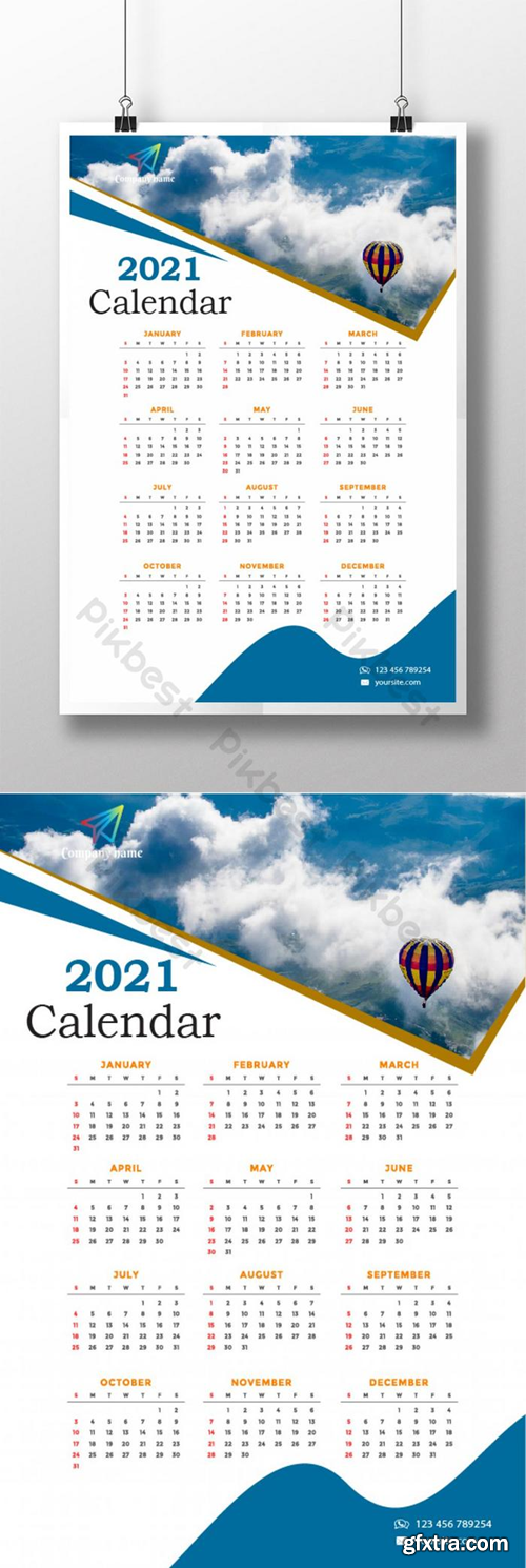 Eye Cathicing New year 2021 calendar design template Template AI