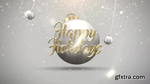Videohive Animated closeup Happy Holidays text, motion balls and snowflakes on white background 29319163