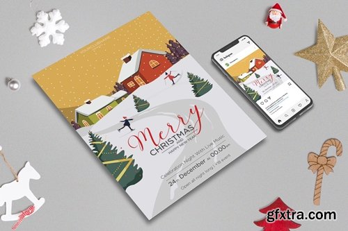 Merry Christmas Flyer & Banner Post Design