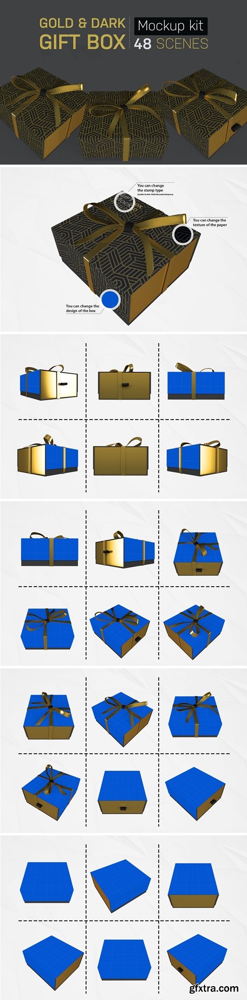 GraphicRiver - Gold & Dark Gift Box Kit 28741096