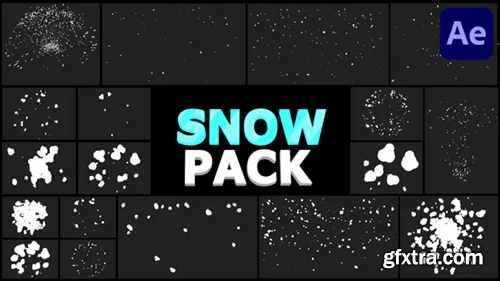 Videohive Cartoon Snowflakes Pack | After Effects 29733693