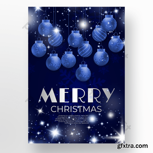 Luxury dark blue christmas promotion creative poster design Template PSD
