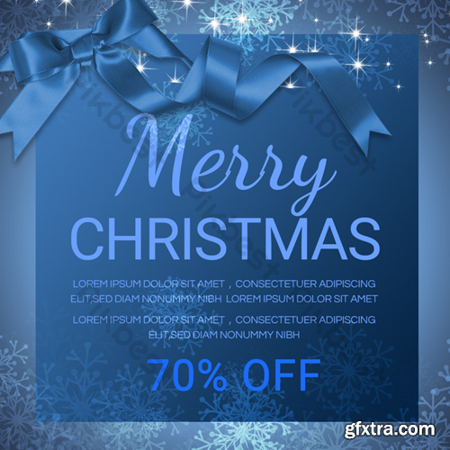Exquisite luxury dark blue Christmas promotion sns Template PSD