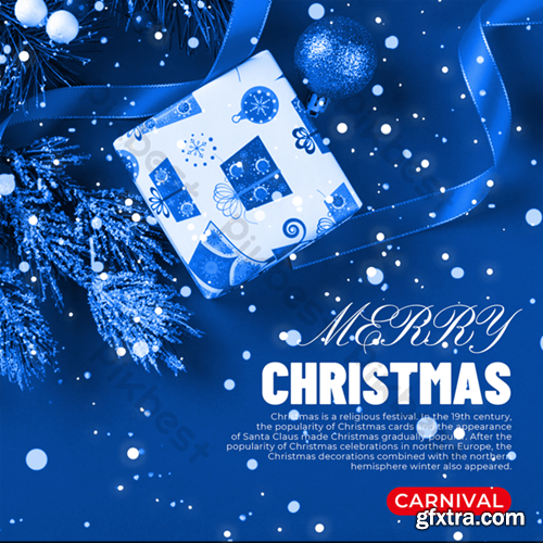Blue creative luxury christmas promotion sns Template PSD