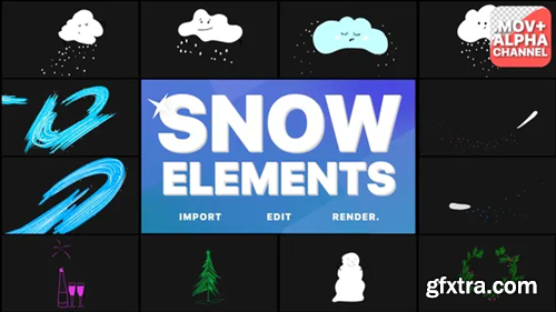 Videohive Cartoon Snow Clouds | Motion Graphics 29691837