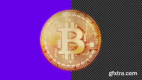 Videohive Golden Bitcoin Loopable Rotation 29696346