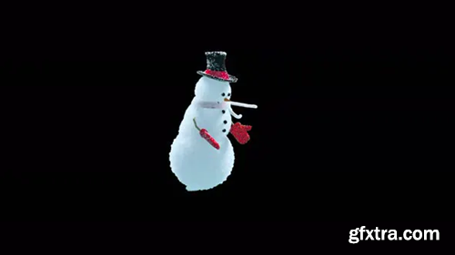 Videohive Snowman Dancing 4K 29722660