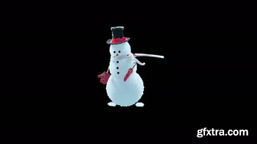 Videohive Snowman Dancing 4K 29722668