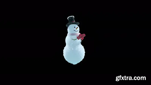 Videohive Snowman Dancing 4K 29722674