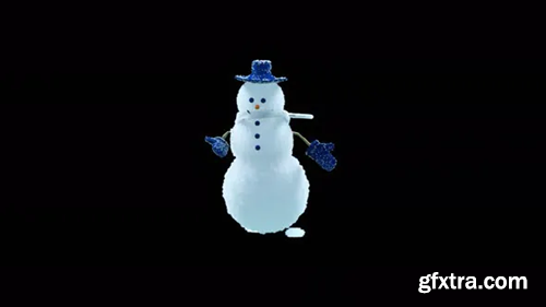 Videohive Snowman Dancing 4K 29779523