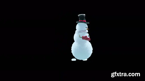 Videohive Snowman Dancing 4K 29779529