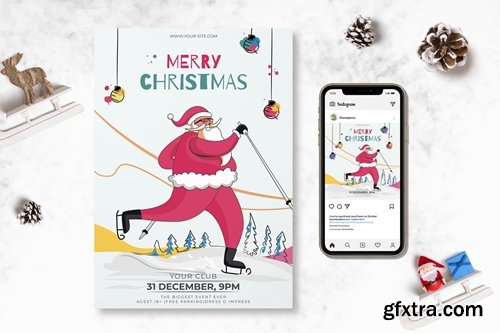 Christmas Party Flyer & Banner Social Media Post