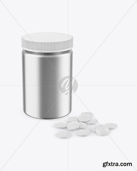 Metallic Pills Bottle Mockup 70957
