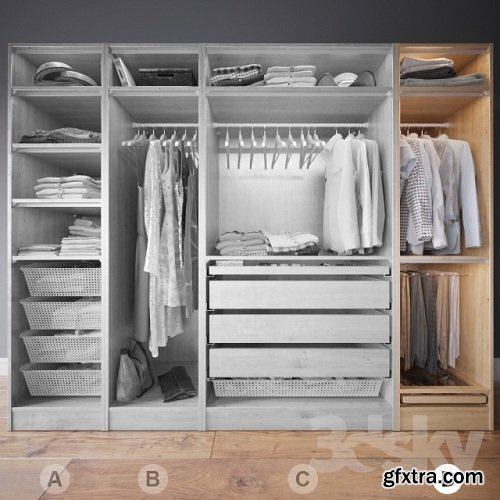 Clothes in the closet section D 4-4 3D model
