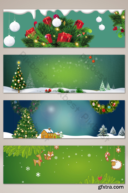Fresh and romantic merry christmas banner poster background Backgrounds Template PSD