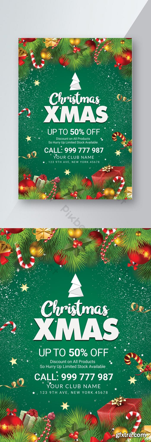 Christmas Sale Flyer psd Template PSD
