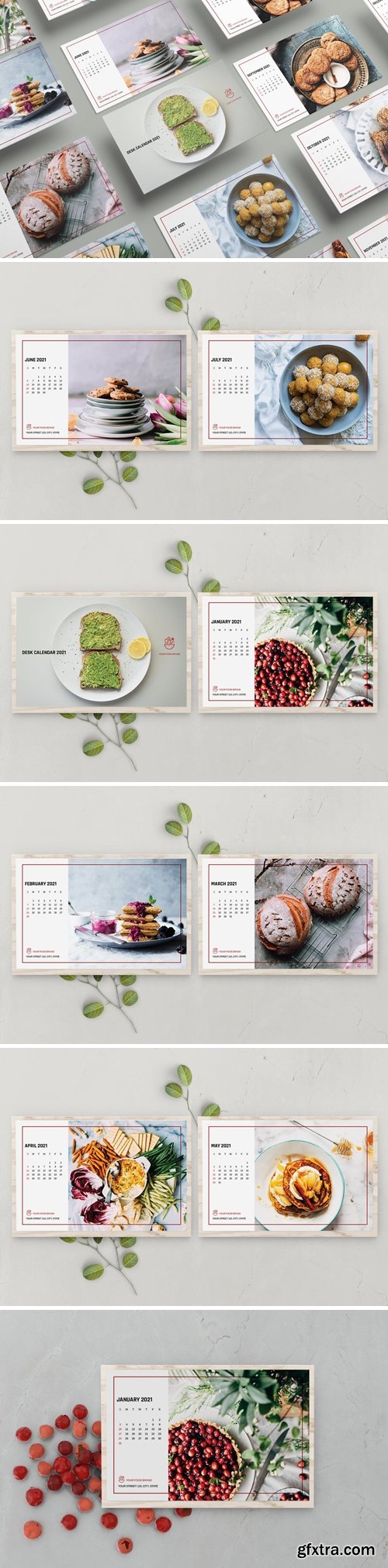 Food Desk Calendar Template 2021