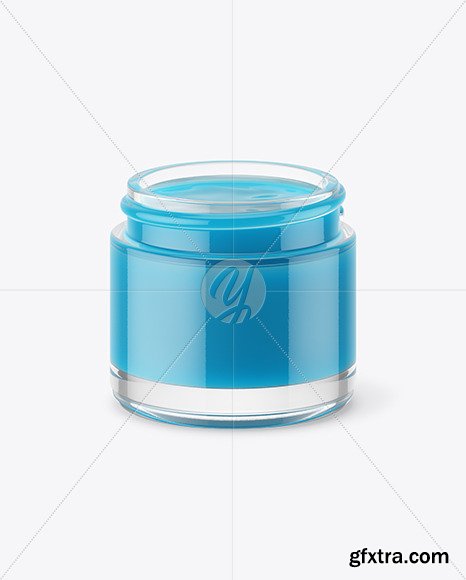 Opened Clear Jar With Colored Gel Mockup 72213