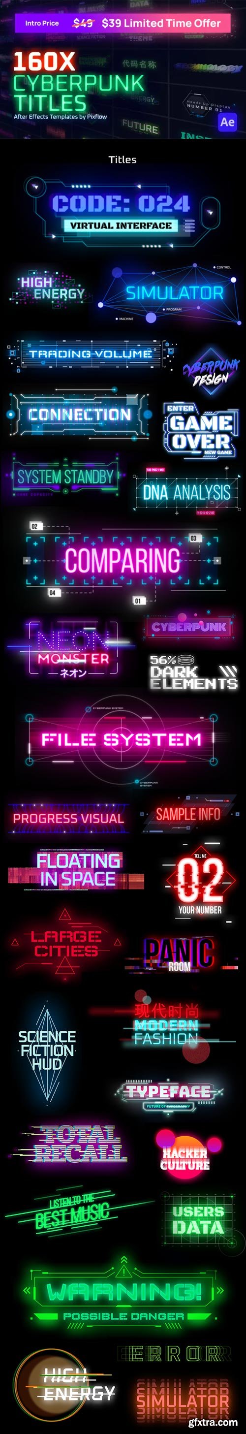 Videohive - Cyberpunk Titles Lowerthirds and Backgrounds - 29740488