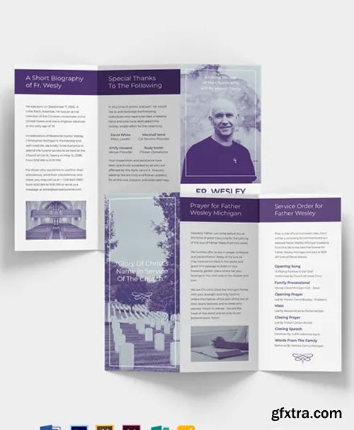 Christian Loving Memory Funeral Tri-Fold Brochure Template