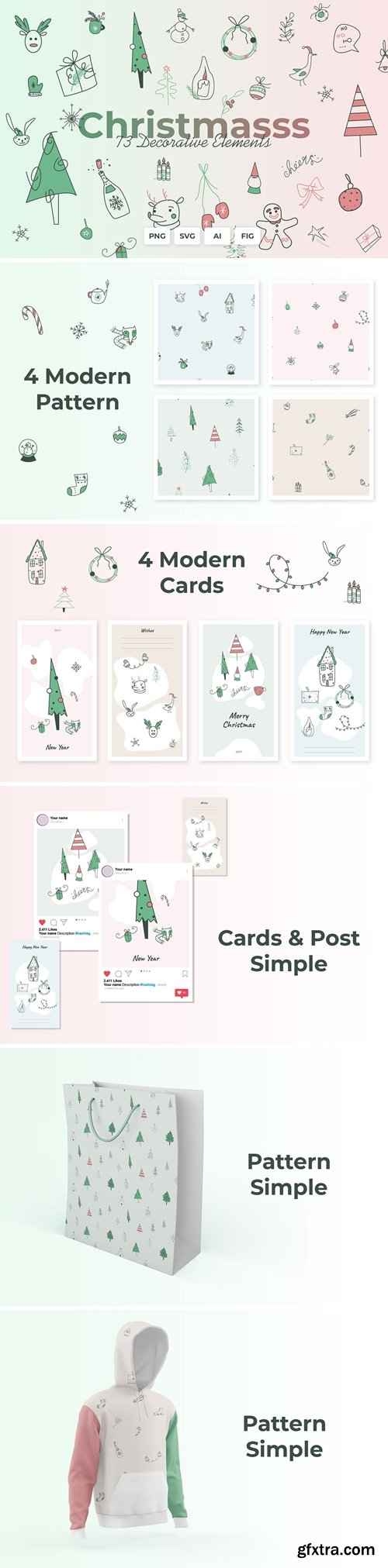 Christmasss - Decor elements, Cards
