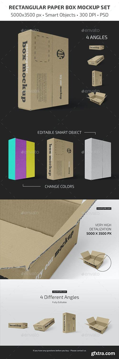 GraphicRiver - Rectangular Paper Box Mockup Set - 29465549