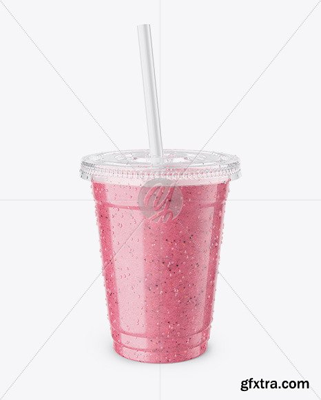 Strawberry Smoothie Cup with Straw 72712