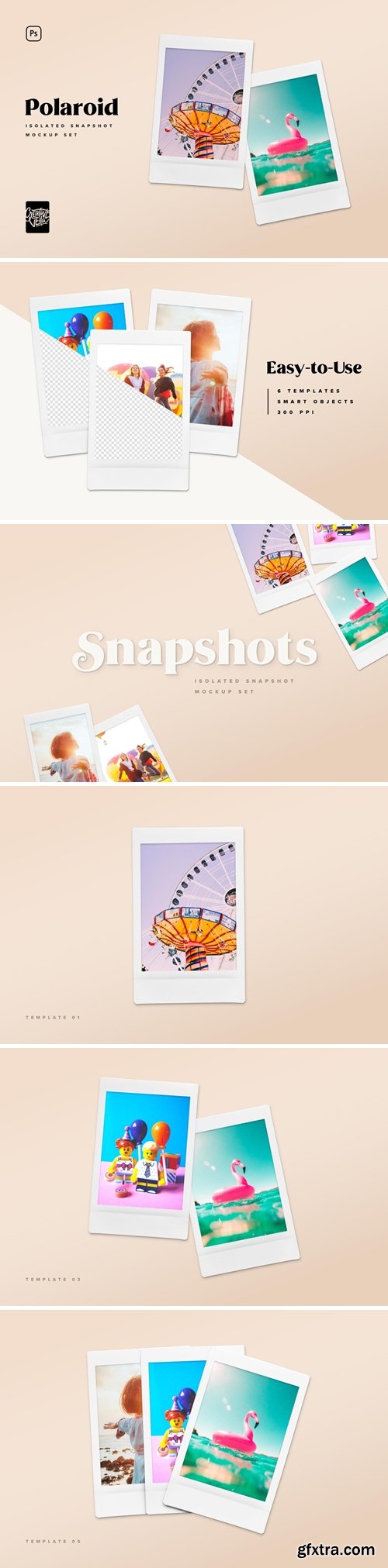 CreativeMarket - Polaroid Snapshot Picture Mock-ups 5029214