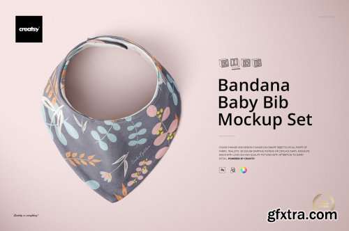 CreativeMarket - Baby Bandana Bib Mockup Set 4308686