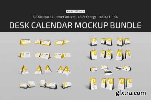 CreativeMarket - Desk Calendar Mockup Bundle 5671391