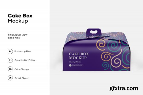 Cake box mockup design isolated