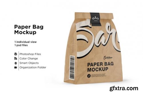 Kraft paper bag mockup