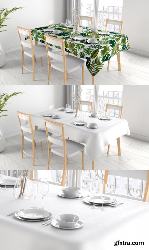 Tablecloth Mockup Decorating Elegant Table 400053333