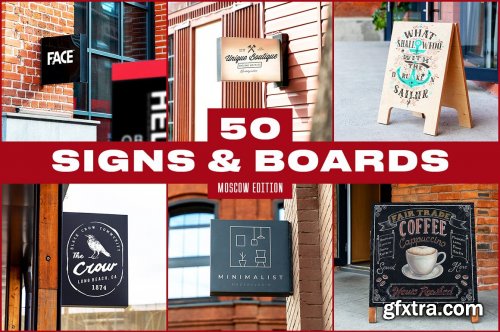 CreativeMarket - 50 Signs & Boards Mockups 5538161