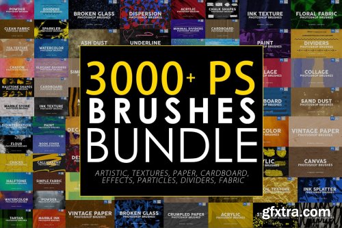 CreativeMarket - 3000 Photoshop Stamp Brushes Bundle 5657270
