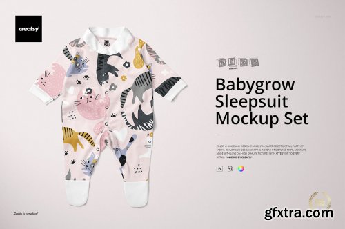 CreativeMarket - Babygrow Sleepsuit Mockup Set 5513681
