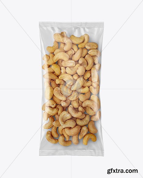 Clear Plastic Pack w/ Cashew Nuts Mockup 73010