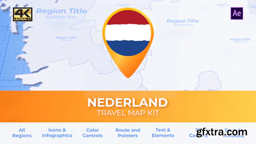 Videohive Netherlands Map Kit - Nederland Travel Map 29912612