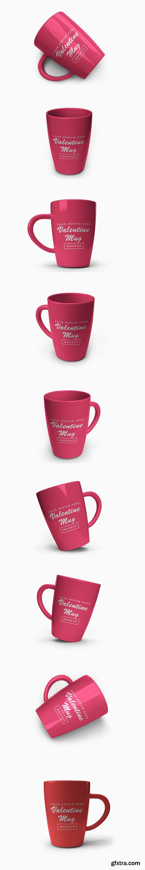 Pink valentine mug mockup