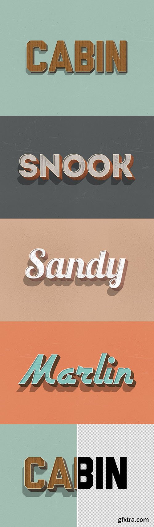 Retro 3D Wood PSD Text Effects