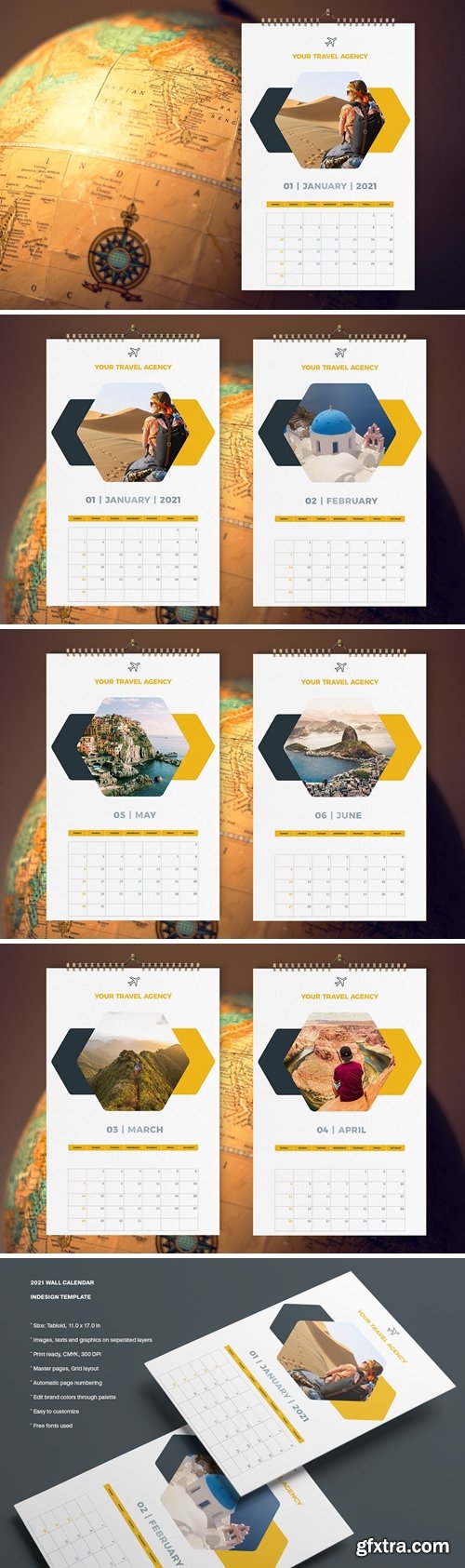 Travel Calendar 2021 Template