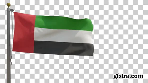 Videohive UAE Flag on a Flagpole with Alpha Channel - 4K 29942268