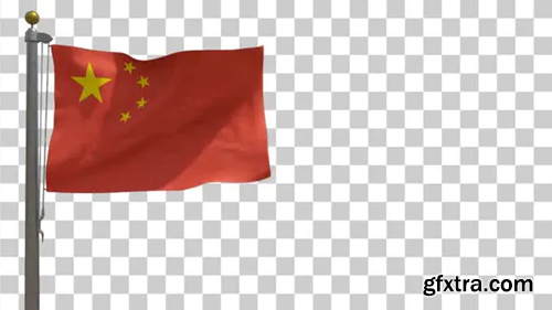 Videohive China Flag on a Flagpole with Alpha Channel - 4K 29942269