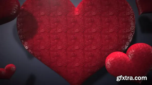 Videohive Animation closeup motion romantic hearts on Valentine day shiny background 29943169